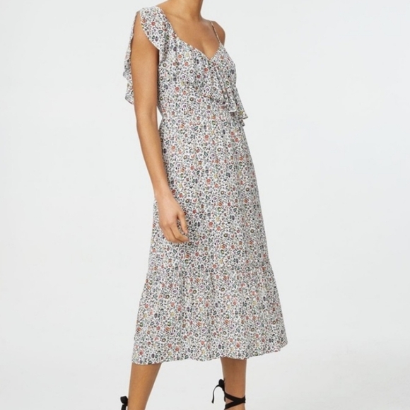 Club Monaco Dresses & Skirts - NWT Club Monaco Yohara Dress Midi 4 Floral Ruffle Lined
